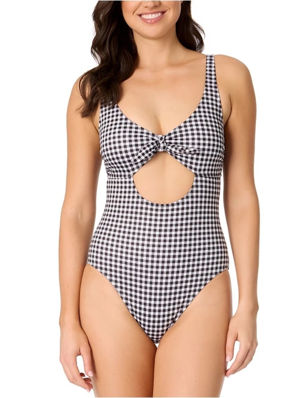 🩱 NWT Salt + Cove Black & White Cutout Plaid One Piece Summer Swimsuit 🩱